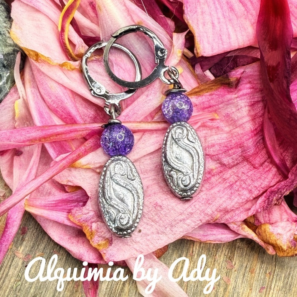 Alquimia Purple quartz and Silver Earrings
